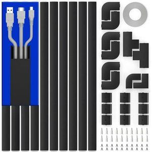 Cable Hider, 157in Cord Hider Wall, 10XL15.7 W0.95 H0.55in, Black